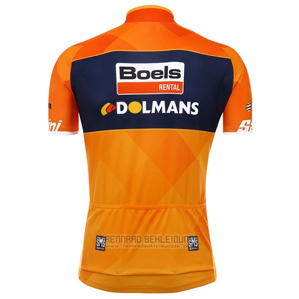 2017 Fahrradbekleidung Boels Dolmans Orange Trikot Kurzarm und Tragerhose